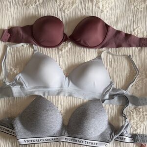 Victoria's Secret Bra Set - Burgundy, White, and Gray